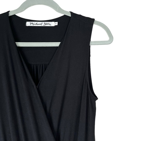 Michael Stars Black Surplice Sleeveless Jumpsuit‎ with Pockets, Size XS - Picture 5 of 10